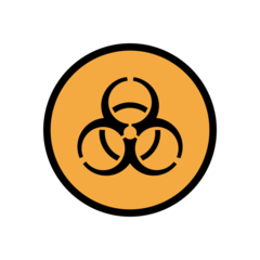 How Biohazard emoji looks on Openmoji.