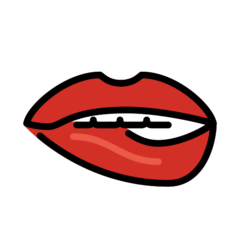 Bagaimana emoji Menggigit bibir kelihatan di Openmoji.