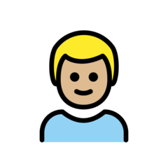 How Boy: Medium-Light Skin Tone emoji looks on Openmoji.