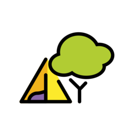 How Camping emoji looks on Openmoji.