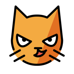 How Cat with Wry Smile emoji looks on Openmoji.