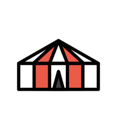 How Circus Tent emoji looks on Openmoji.