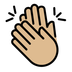 How Clapping Hands: Medium-Light Skin Tone emoji looks on Openmoji.