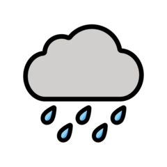 How Cloud with Rain emoji looks on Openmoji.