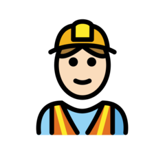 How Construction Worker: Light Skin Tone emoji looks on Openmoji.