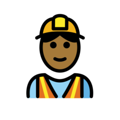 How Construction Worker: Medium-Dark Skin Tone emoji looks on Openmoji.