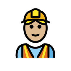 How Construction Worker: Medium-Light Skin Tone emoji looks on Openmoji.