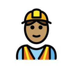 How Construction Worker: Medium Skin Tone emoji looks on Openmoji.