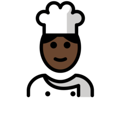 A quoi ressemblent les emoji Cuisinier (tous genres): peau foncée sur Openmoji.