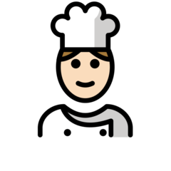 How Cook: Light Skin Tone emoji looks on Openmoji.