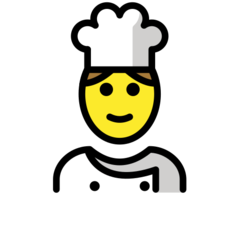 Como o emoji do Chef de cozinha é exibido no Openmoji.