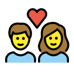 A quoi ressemblent les emoji Couple avec cœur: femme et homme sur Openmoji.