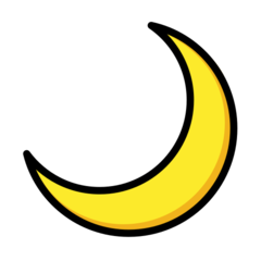 How Crescent Moon emoji looks on Openmoji.