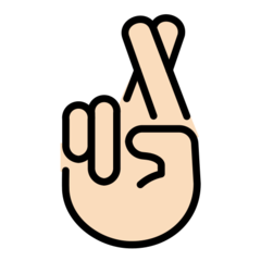 How Crossed Fingers: Light Skin Tone emoji looks on Openmoji.