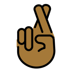 How Crossed Fingers: Medium-Dark Skin Tone emoji looks on Openmoji.