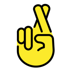 How Crossed Fingers emoji looks on Openmoji.