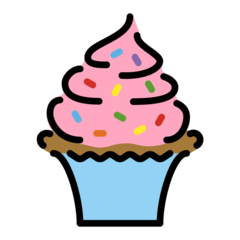 Cupcake emojisi Openmoji üzerinde nasıl görünüyor.