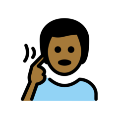 How Deaf Man: Medium-Dark Skin Tone emoji looks on Openmoji.