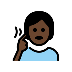 How Deaf Person: Dark Skin Tone emoji looks on Openmoji.