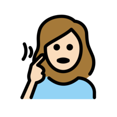 A quoi ressemblent les emoji Femme sourde: peau claire sur Openmoji.