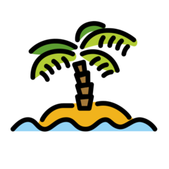 How Desert Island emoji looks on Openmoji.