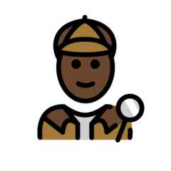 How Detective: Dark Skin Tone emoji looks on Openmoji.