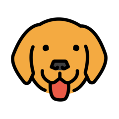 Bagaimana Wajah anjing emoji terlihat di Openmoji.