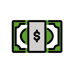 How Dollar Banknote emoji looks on Openmoji.