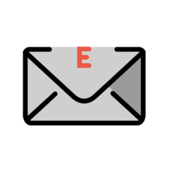 Hoe E-mail emoji eruit ziet op Openmoji.