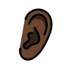 How Ear: Dark Skin Tone emoji looks on Openmoji.