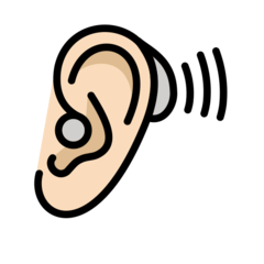 How Ear with Hearing Aid: Light Skin Tone emoji looks on Openmoji.