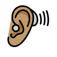 A quoi ressemblent les emoji Oreille appareillée : peau légèrement mate sur Openmoji.