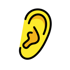 How Ear emoji looks on Openmoji.