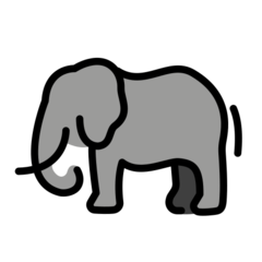 How Elephant emoji looks on Openmoji.