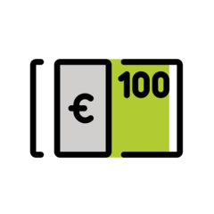 How Euro Banknote emoji looks on Openmoji.