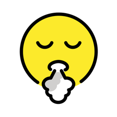 How Face Exhaling emoji looks on Openmoji.