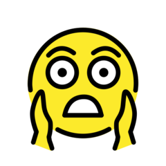 How Face Screaming in Fear emoji looks on Openmoji.