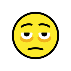 Hvordan Fjes med poser under øynene emoji ser ut på Openmoji.