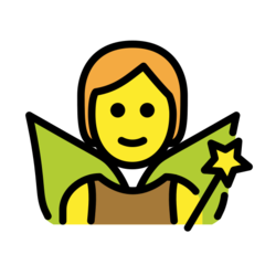 How Fairy emoji looks on Openmoji.