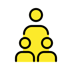 How Family: Adult, Child, Child emoji looks on Openmoji.