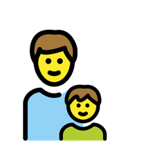 Hur Familj: man, pojke emoji ser ut på Openmoji.