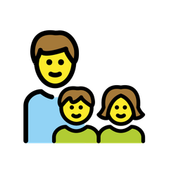 How Family: Man, Girl, Boy emoji looks on Openmoji.