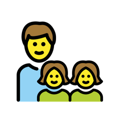 A quoi ressemblent les emoji Famille: homme, fille et fille sur Openmoji.