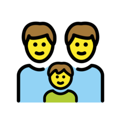 How Family: Man, Man, Boy emoji looks on Openmoji.