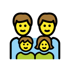 A quoi ressemblent les emoji Famille: homme, homme, fille et garçon sur Openmoji.