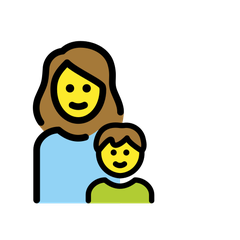 Como o emoji do Família: mulher e menino é exibido no Openmoji.