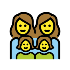 A quoi ressemblent les emoji Famille: femme, femme, fille et fille sur Openmoji.