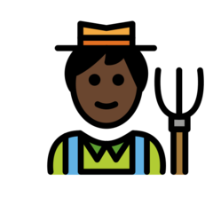 How Farmer: Dark Skin Tone emoji looks on Openmoji.