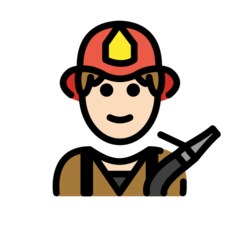 Hoe Brandweerman: lichte huidskleur emoji eruit ziet op Openmoji.