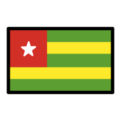 Hoe Vlag: Togo emoji eruit ziet op Openmoji.